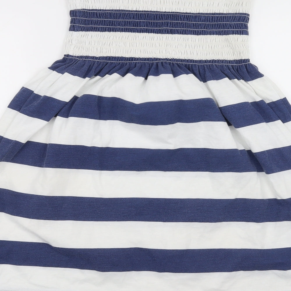 Papaya Womens Blue Striped  A-Line  Size L