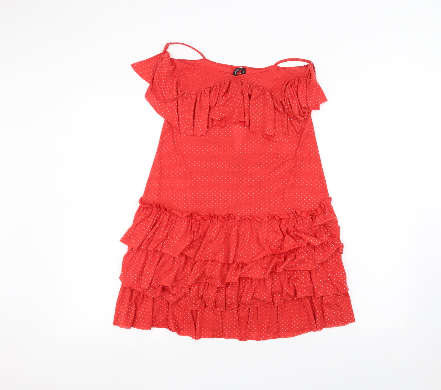 Topshop Womens Red Polka Dot  A-Line  Size 8