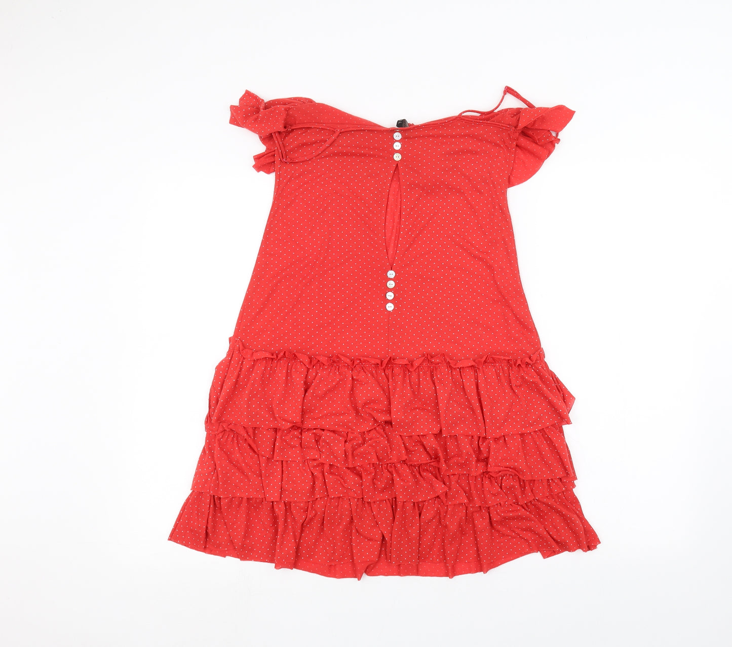 Topshop Womens Red Polka Dot  A-Line  Size 8