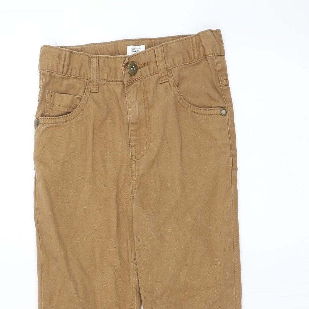 F&F Boys Brown   Straight Jeans Size 6-7 Years