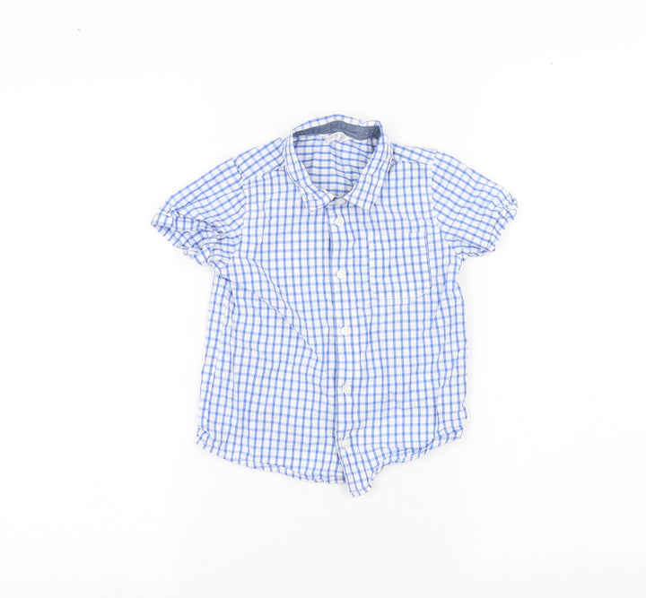 M&Co Boys Blue Basic Button-Up Size 3-4 Years