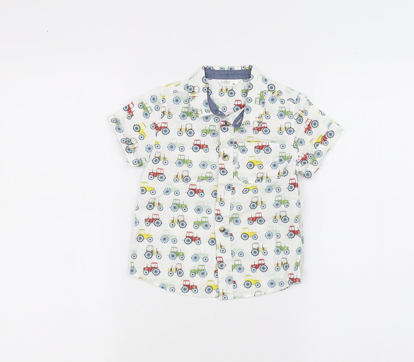 M&Co Boys White   Basic Button-Up Size 2-3 Years