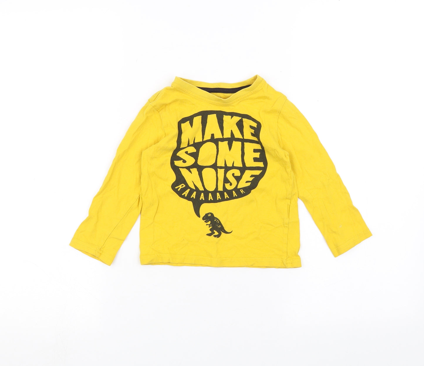 Primark Boys Yellow   Basic T-Shirt Size 2-3 Years