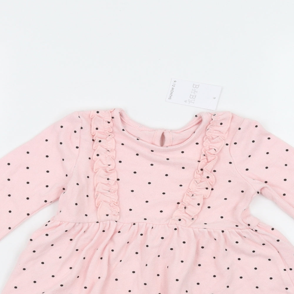 Baby Baby Pink Polka Dot  A-Line  Size 9-12 Months