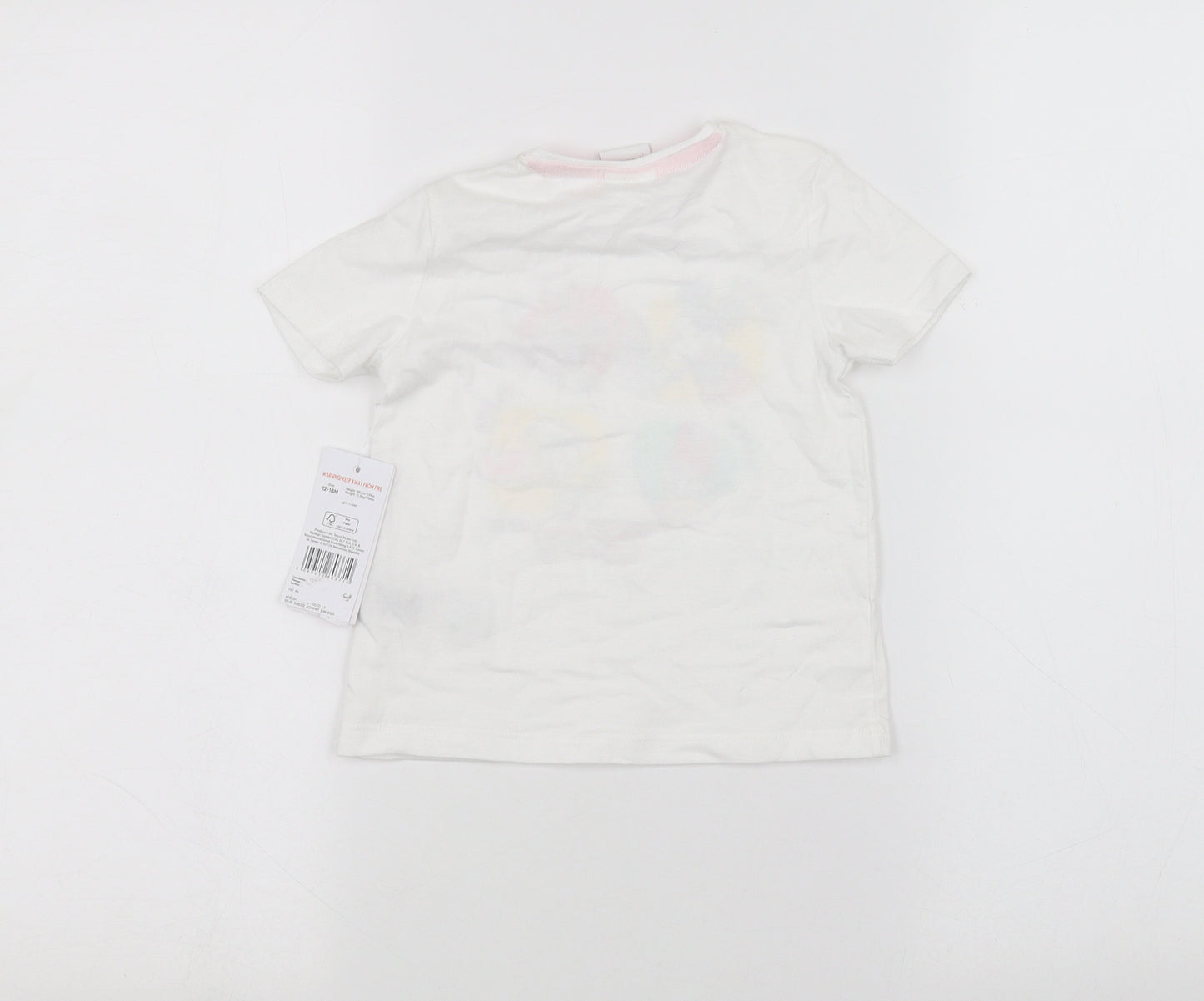 Disney Baby White   Basic T-Shirt Size 12-18 Months