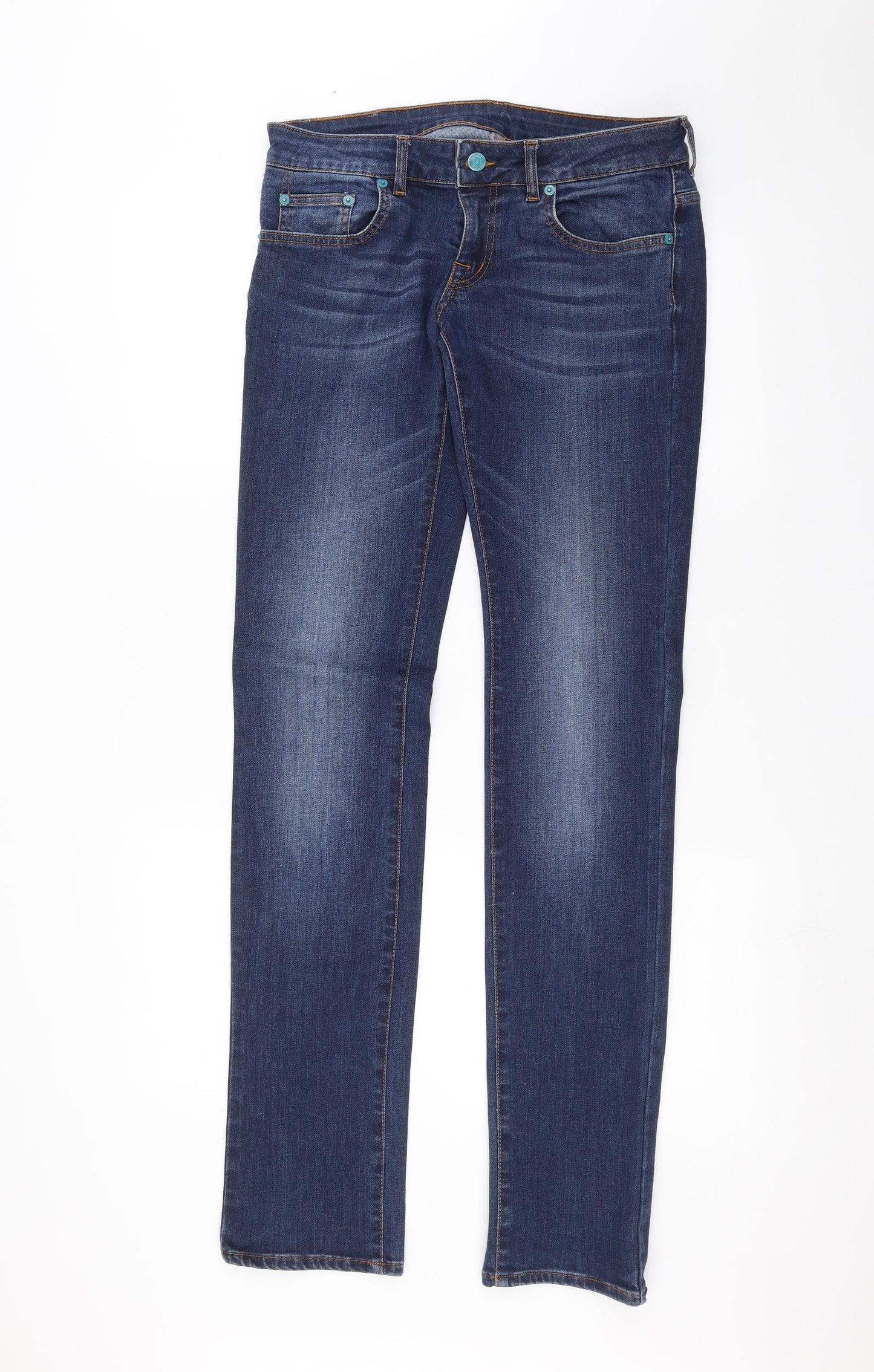 Galliano Womens Blue  Denim Straight Jeans Size 30 in L31 in