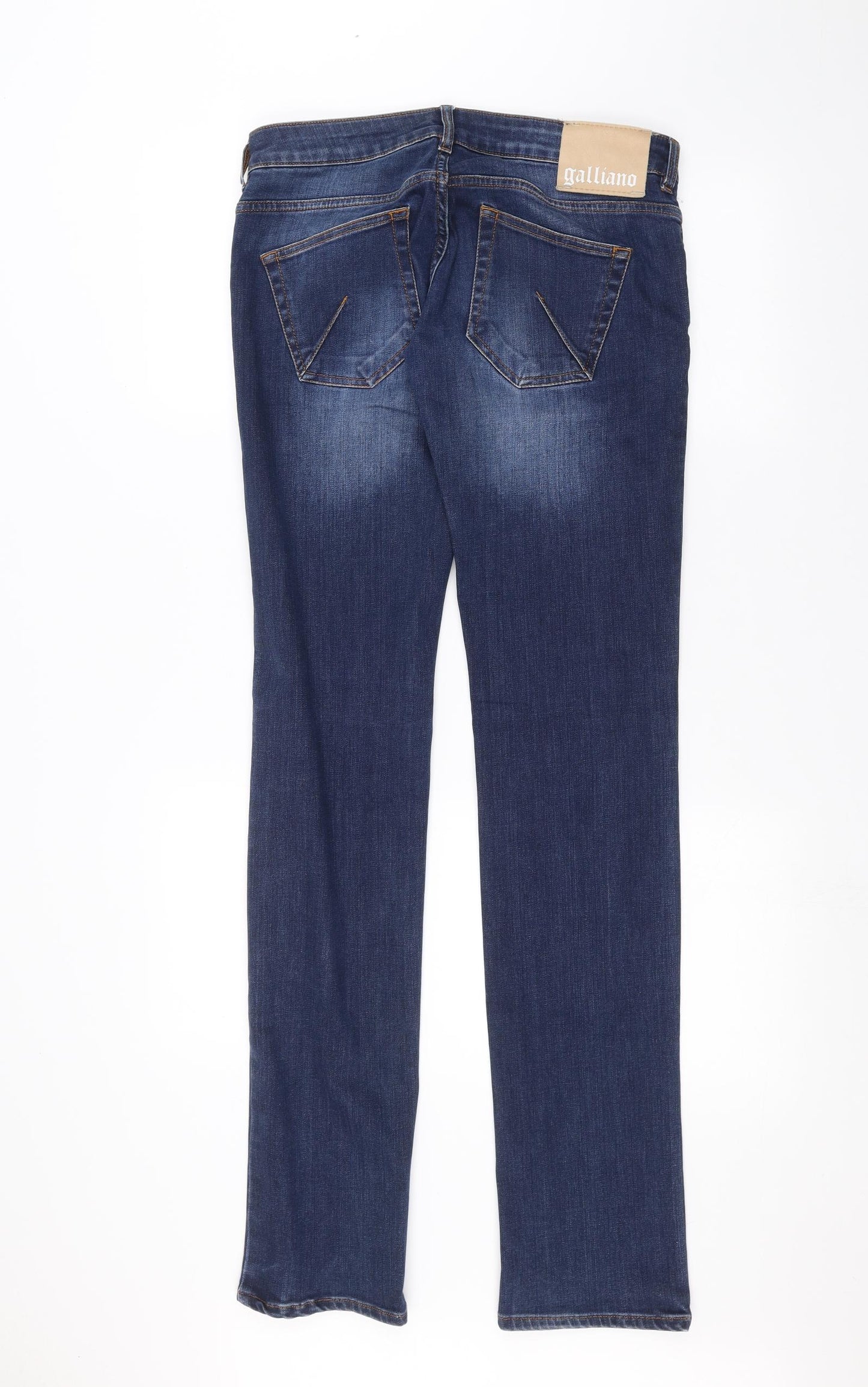 Galliano Womens Blue  Denim Straight Jeans Size 30 in L31 in