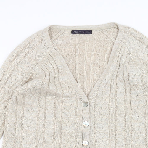 Marks and Spencer Womens Beige   Jacket Coatigan Size 8