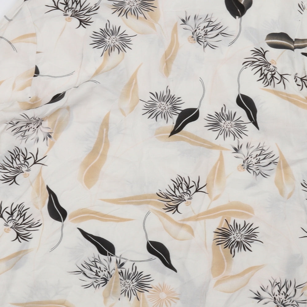 fransa Womens White Floral  Basic Blouse Size M