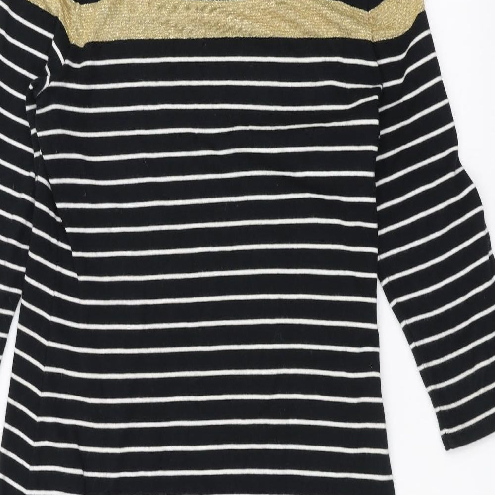 Lauren Ralph Lauren Womens Black Striped  A-Line  Size M