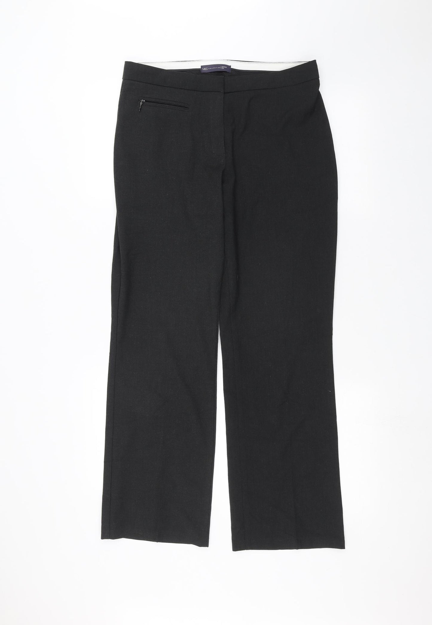 Marks and Spencer Womens Black   Trousers  Size 10 L25 in