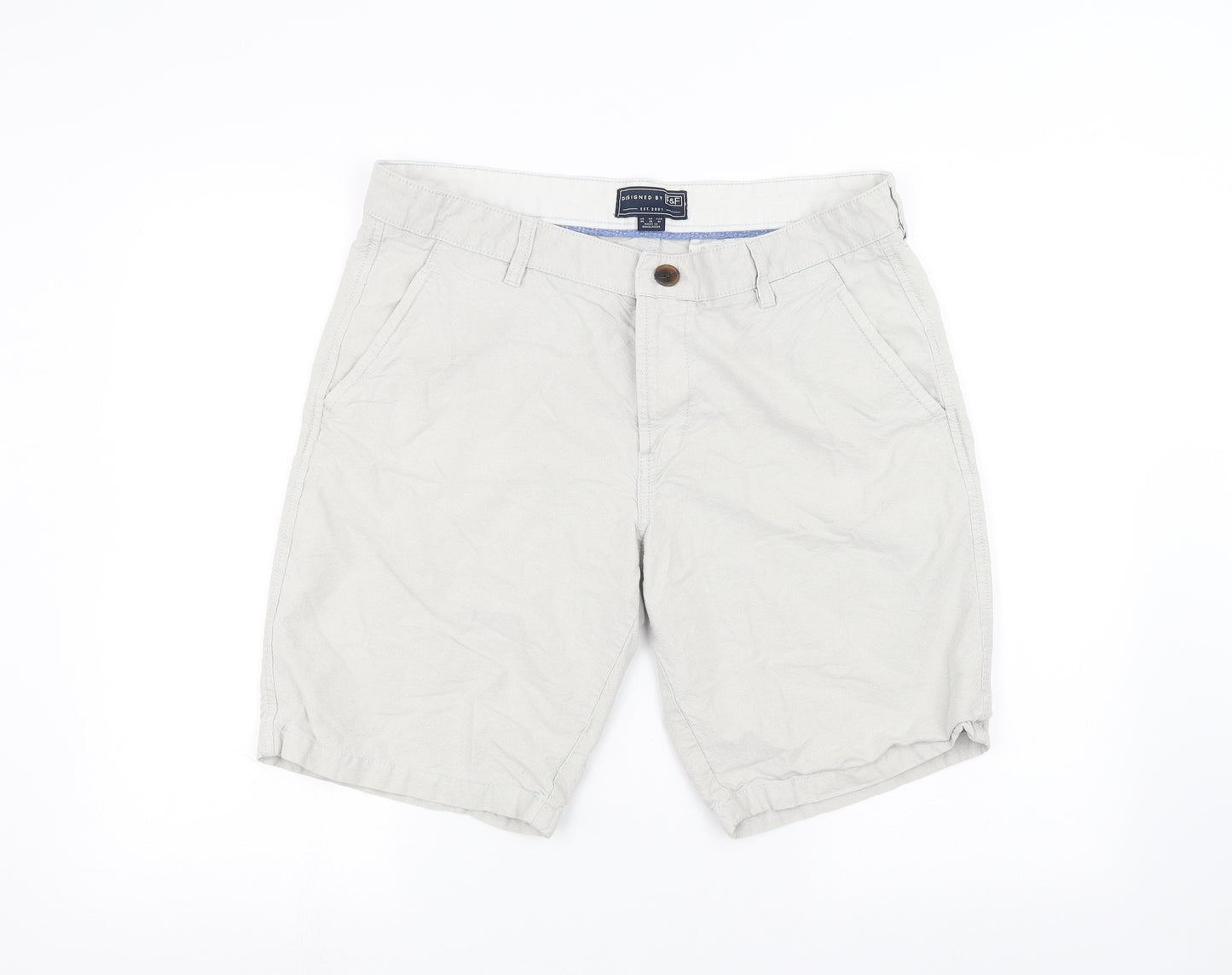F&F Mens White   Chino Shorts Size 36 in