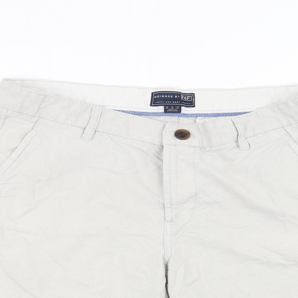 F&F Mens White   Chino Shorts Size 36 in