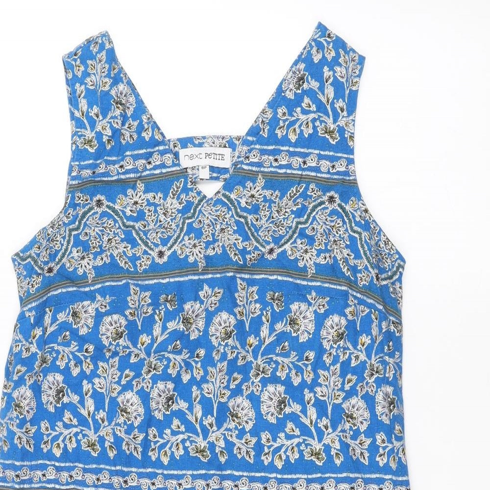 NEXT Womens Blue Floral  Basic T-Shirt Size 8