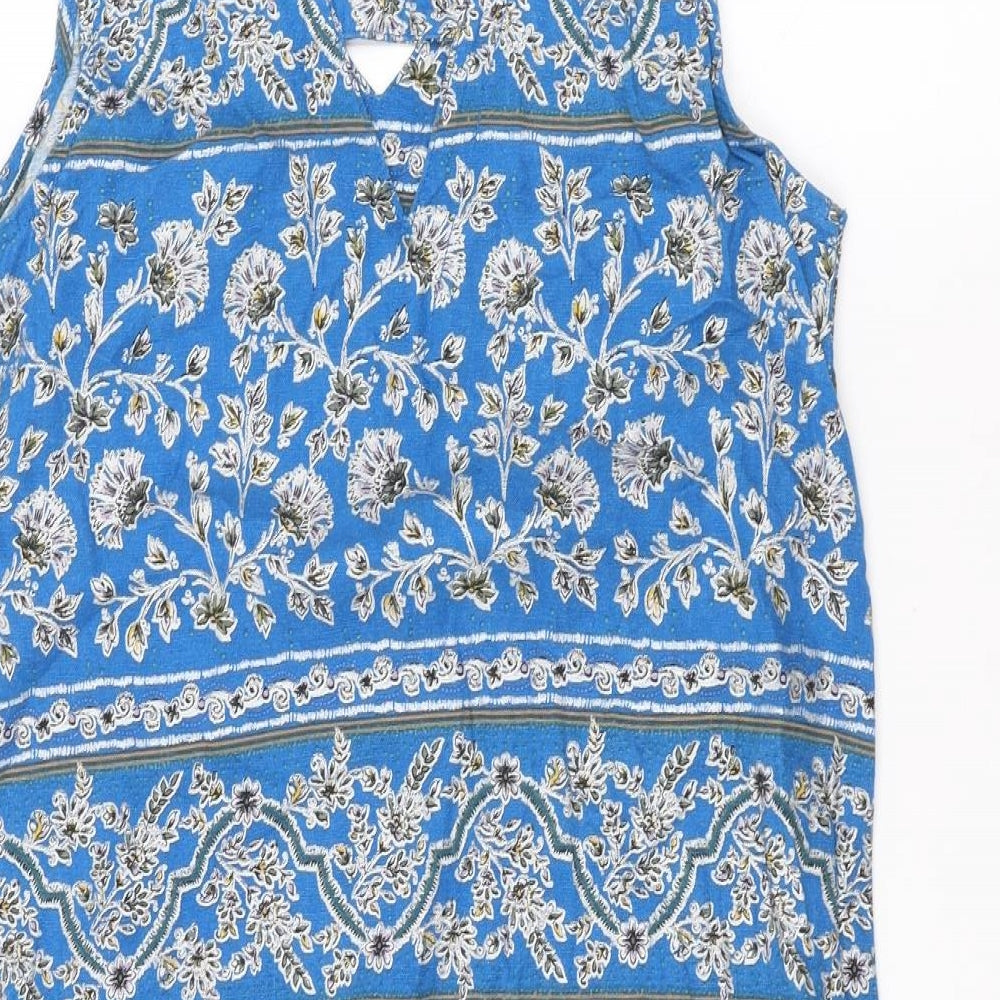 NEXT Womens Blue Floral  Basic T-Shirt Size 8