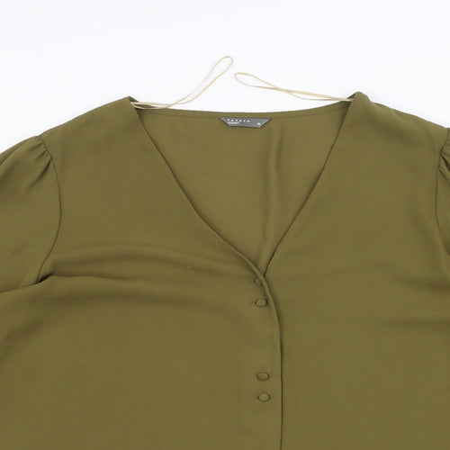 Papaya Womens Green   Basic Button-Up Size 16