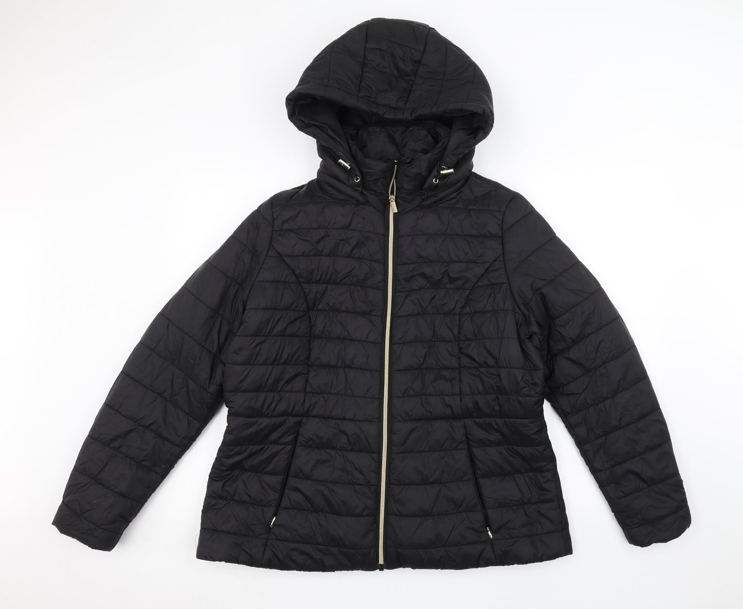 F&F Womens Black   Puffer Jacket Coat Size 16