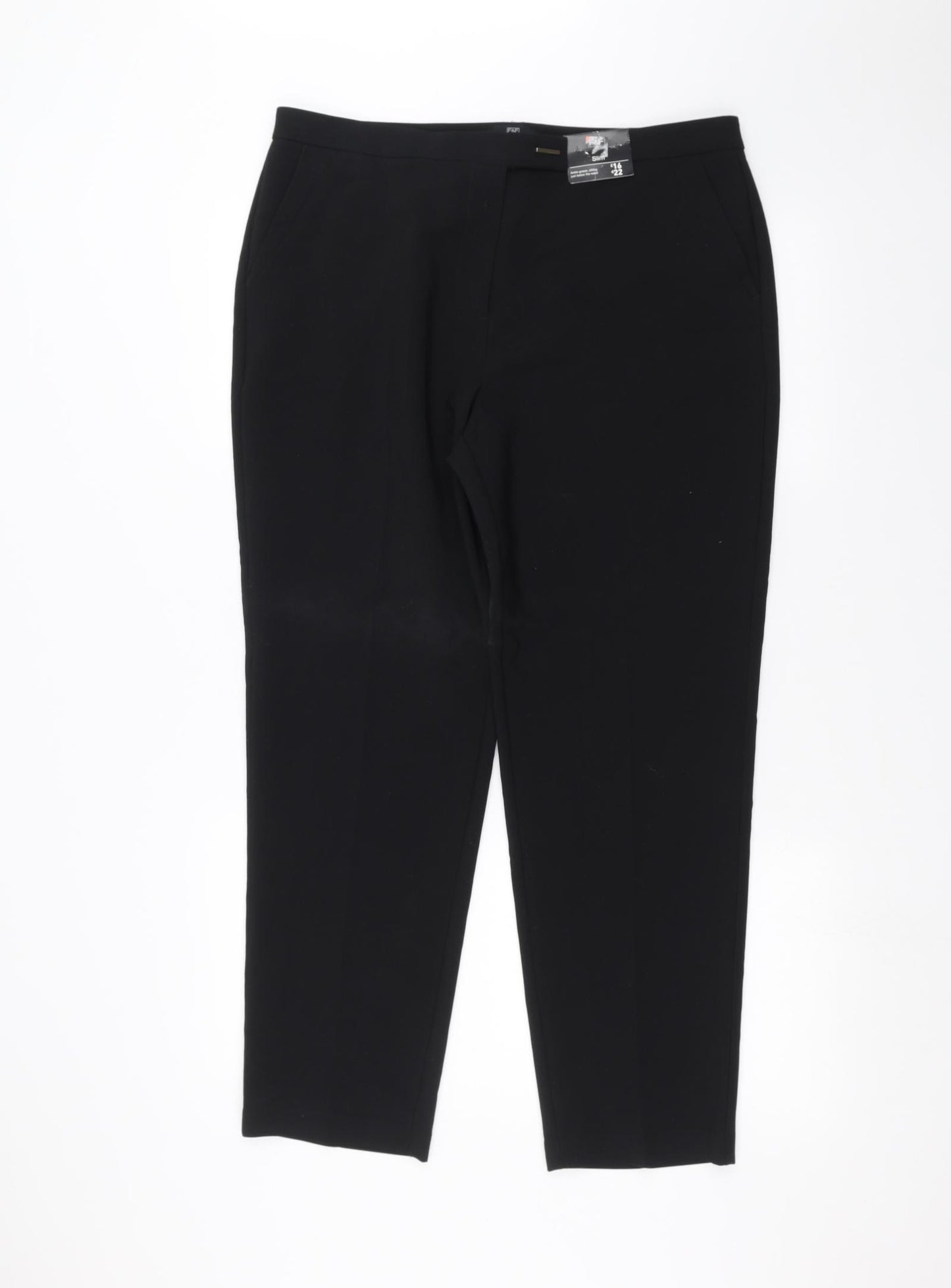 F&F Womens Black   Trousers  Size 14 L26 in
