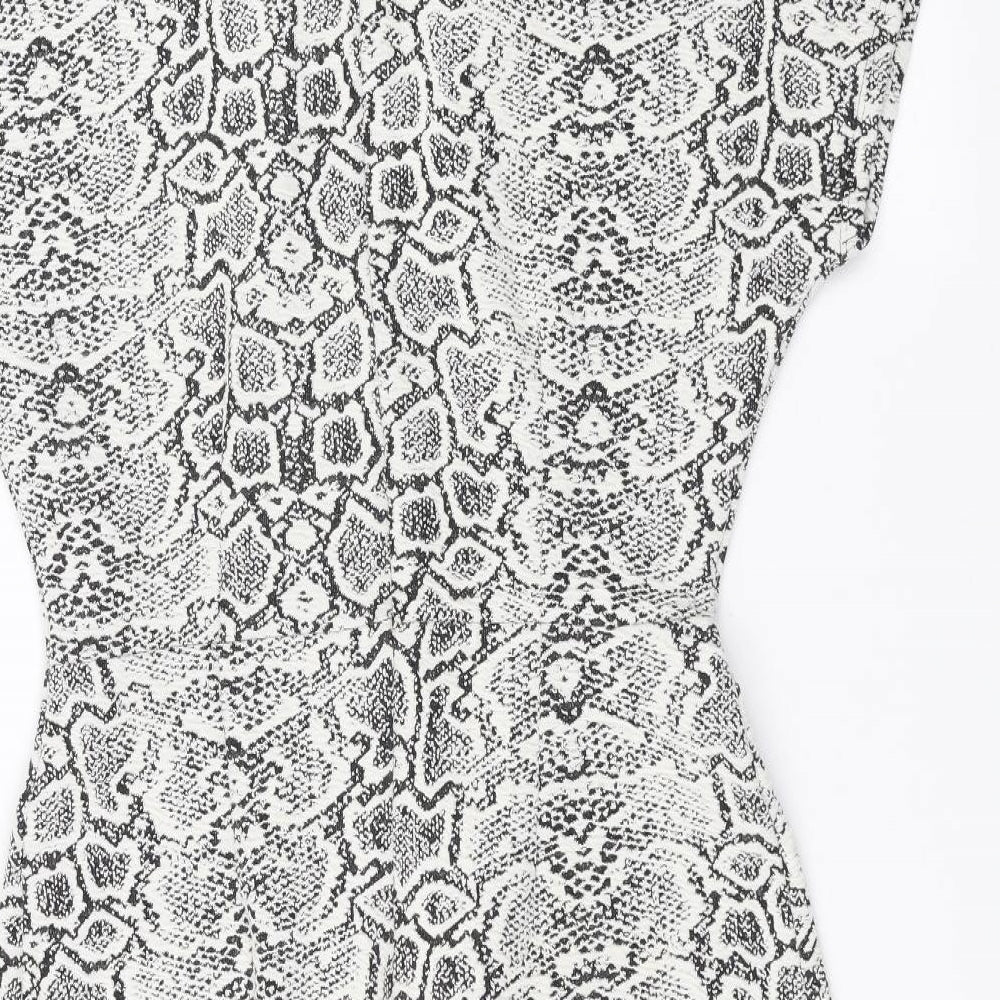 NEXT Womens White Animal Print  Pencil Dress  Size 12