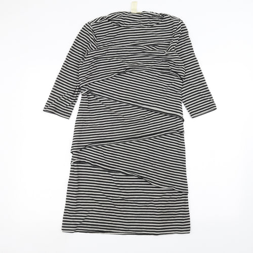Emma & Michele Womens White Striped  A-Line  Size S