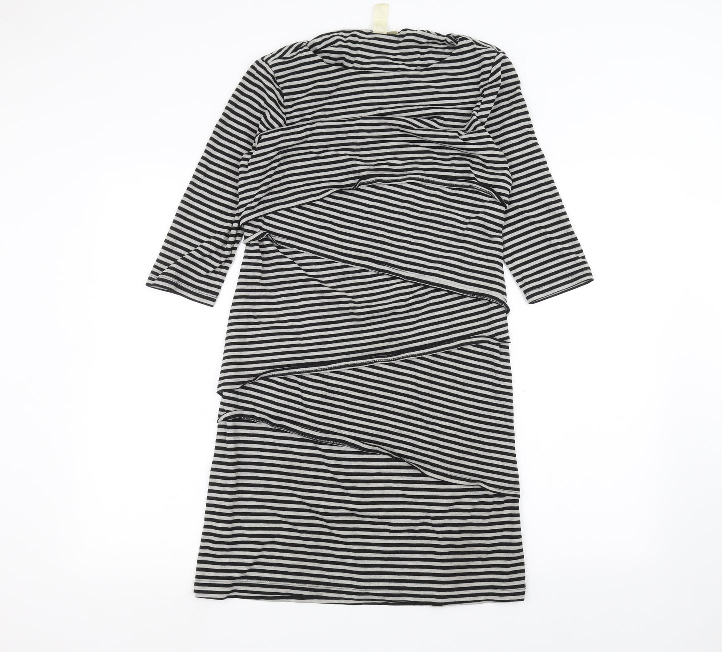 Emma & Michele Womens White Striped  A-Line  Size S