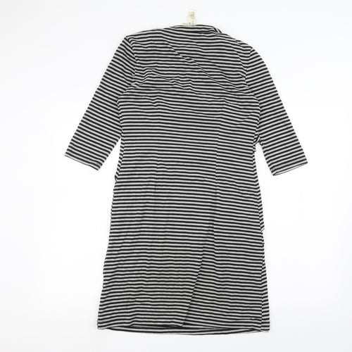 Emma & Michele Womens White Striped  A-Line  Size S