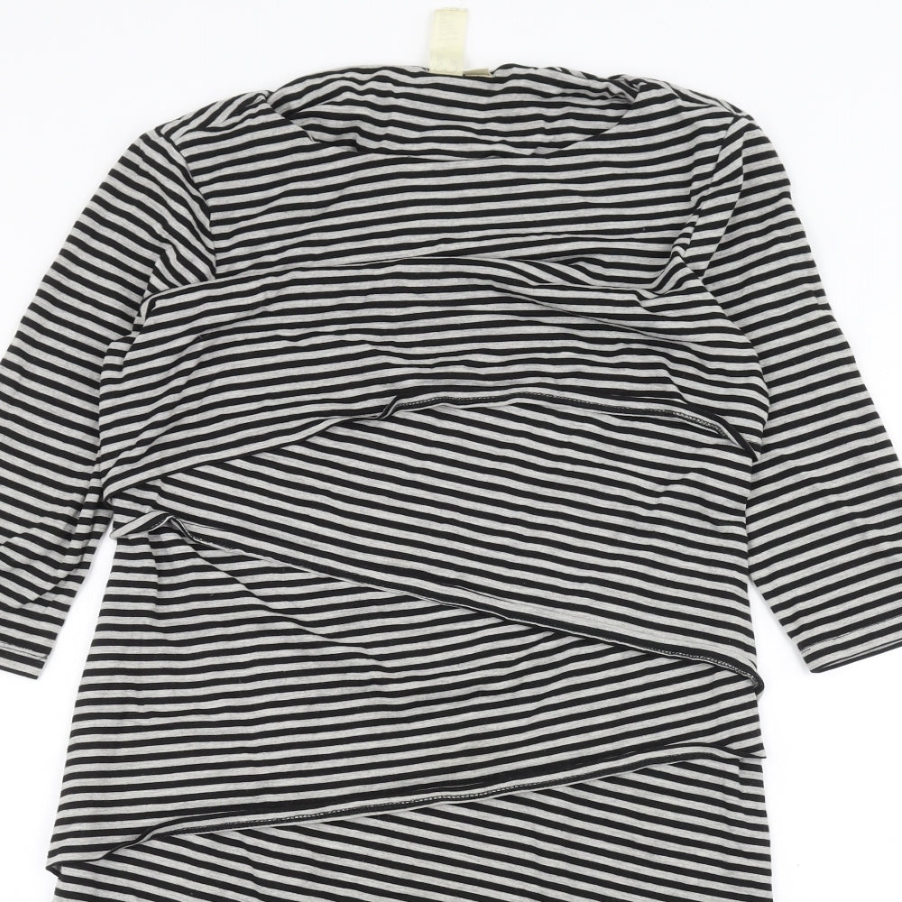 Emma & Michele Womens White Striped  A-Line  Size S