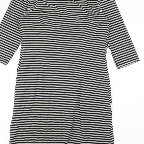 Emma & Michele Womens White Striped  A-Line  Size S