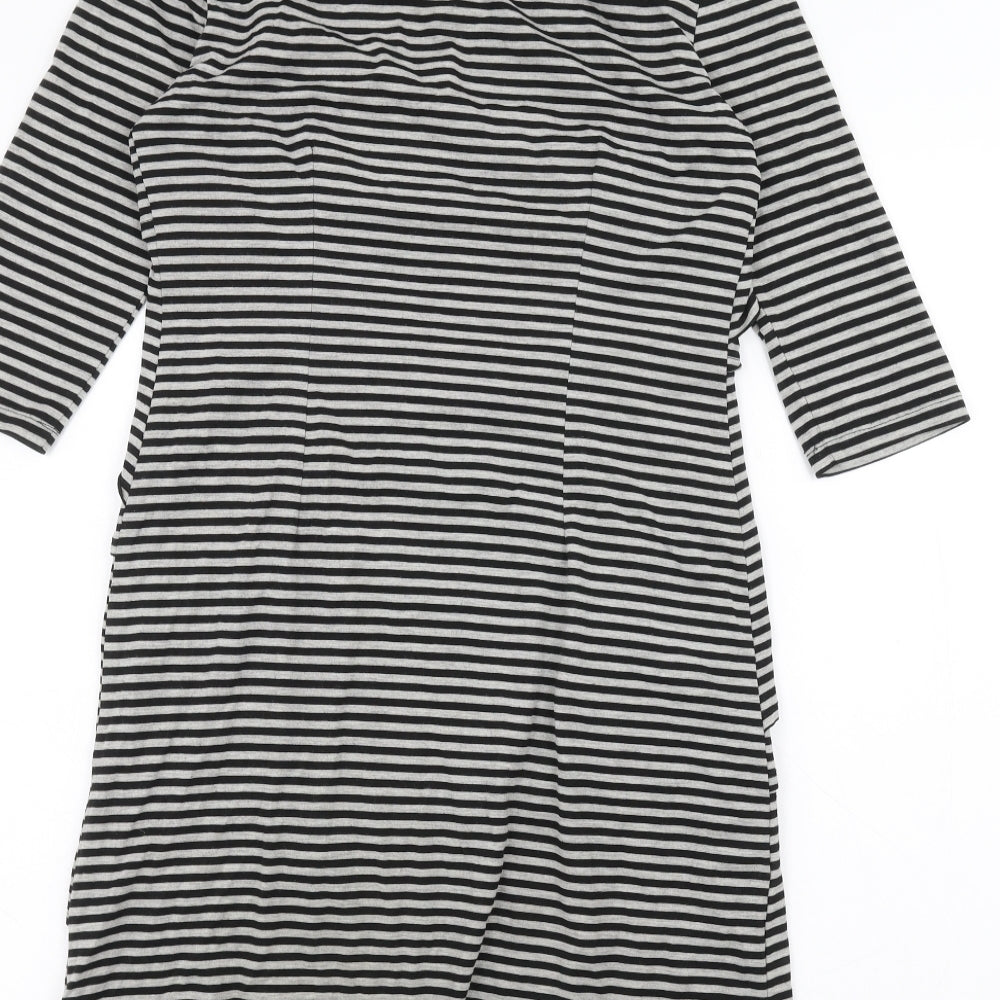 Emma & Michele Womens White Striped  A-Line  Size S