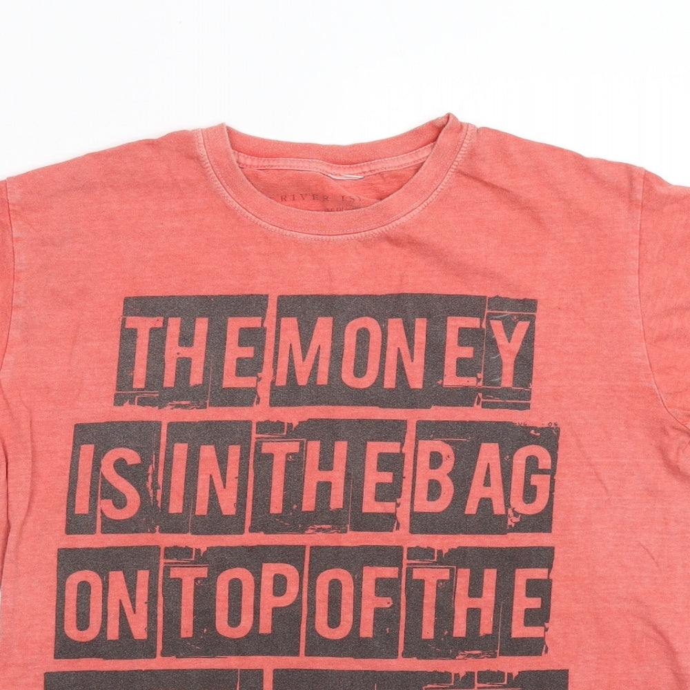 River Island Mens Red    T-Shirt Size M