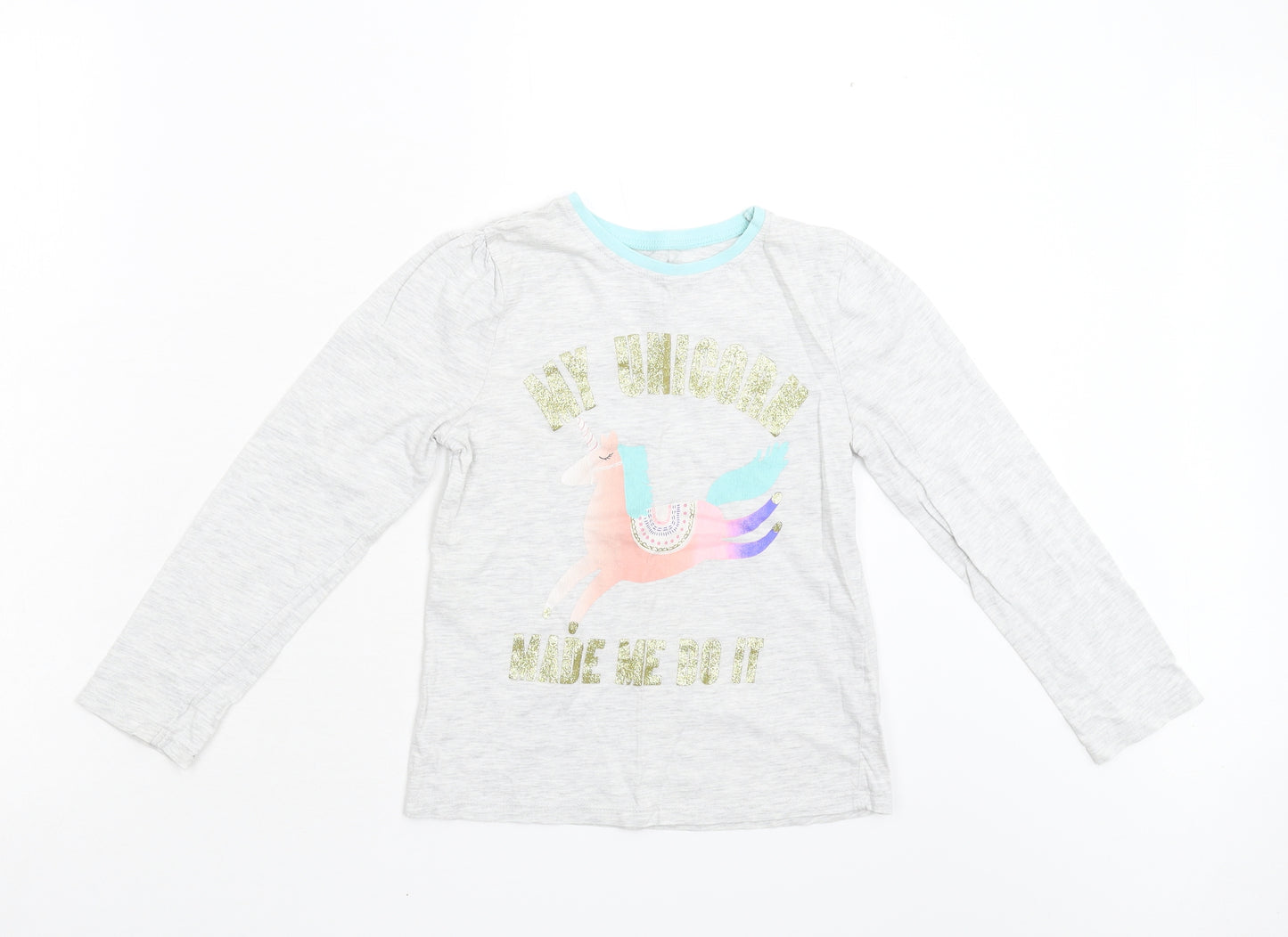 George Girls Grey   Basic T-Shirt Size 8-9 Years