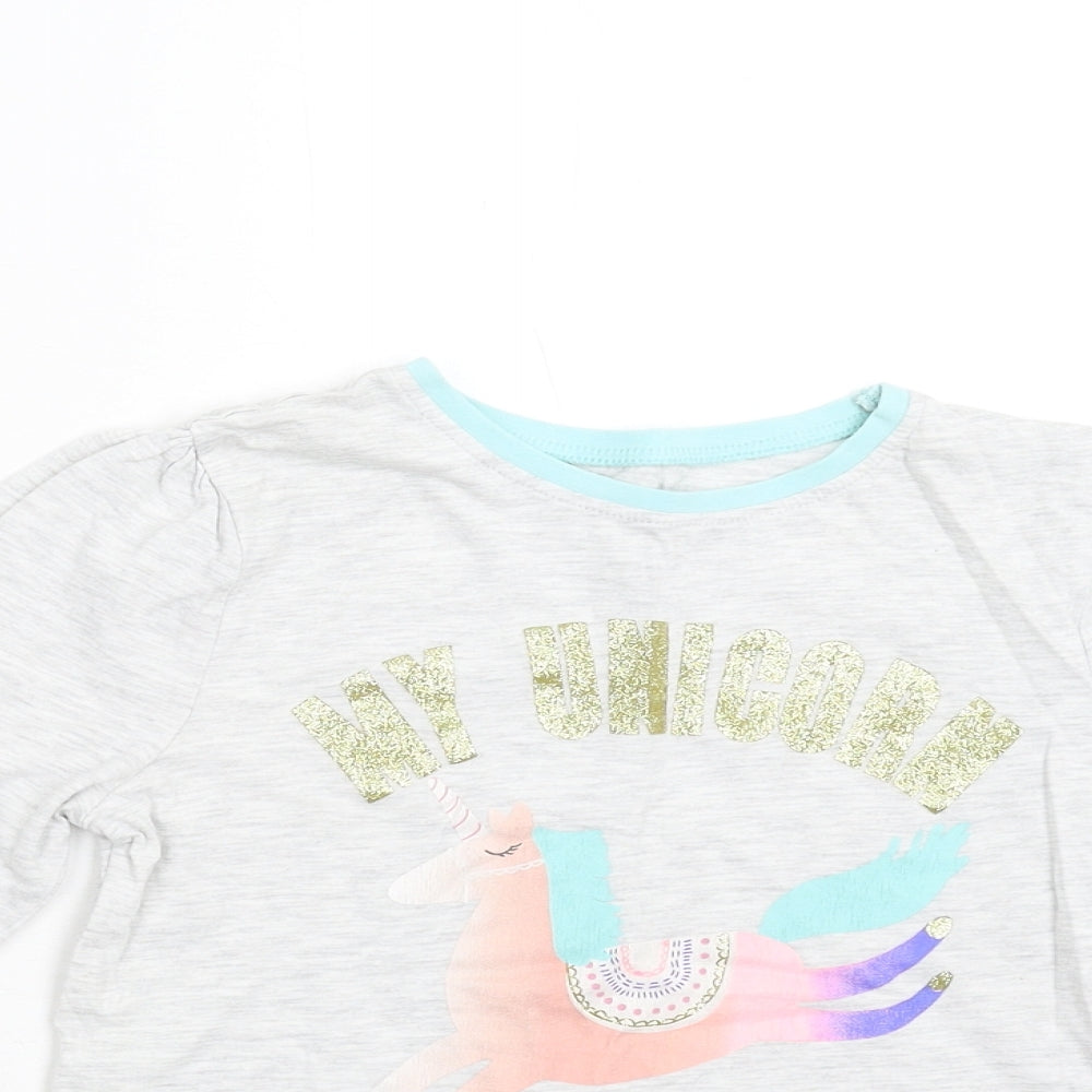George Girls Grey   Basic T-Shirt Size 8-9 Years
