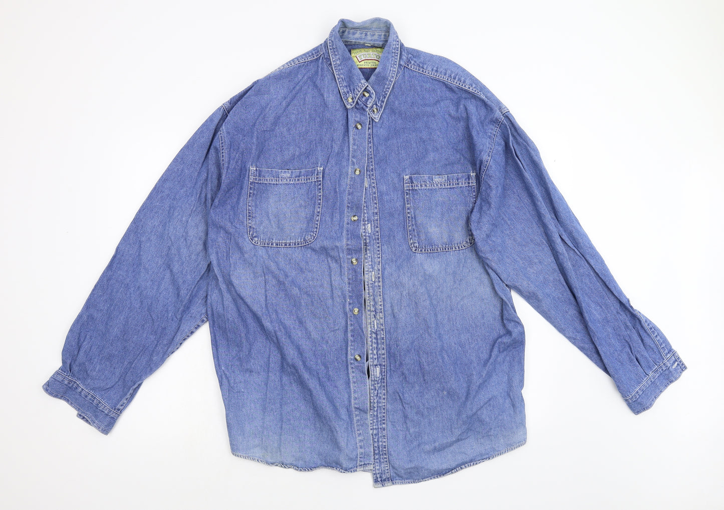 Furyo Mens Blue  Denim  Button-Up Size XL