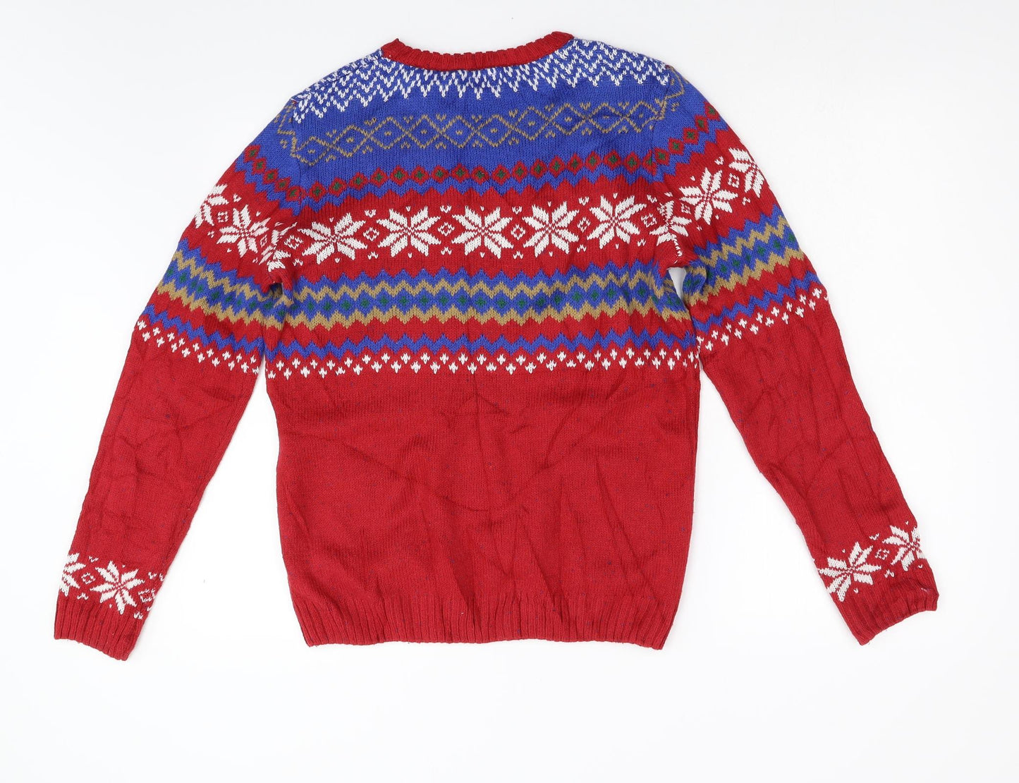 NEXT Boys Red Geometric Knit Pullover Jumper Size 13 Years