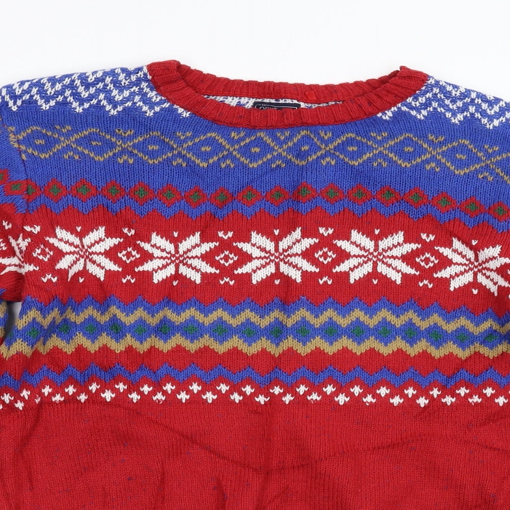 NEXT Boys Red Geometric Knit Pullover Jumper Size 13 Years