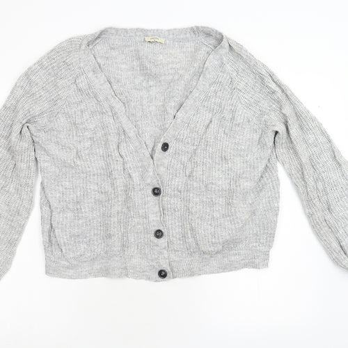 Papaya Womens Grey  Knit Cardigan Jumper Size M