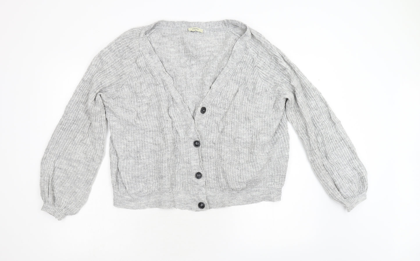 Papaya Womens Grey  Knit Cardigan Jumper Size M