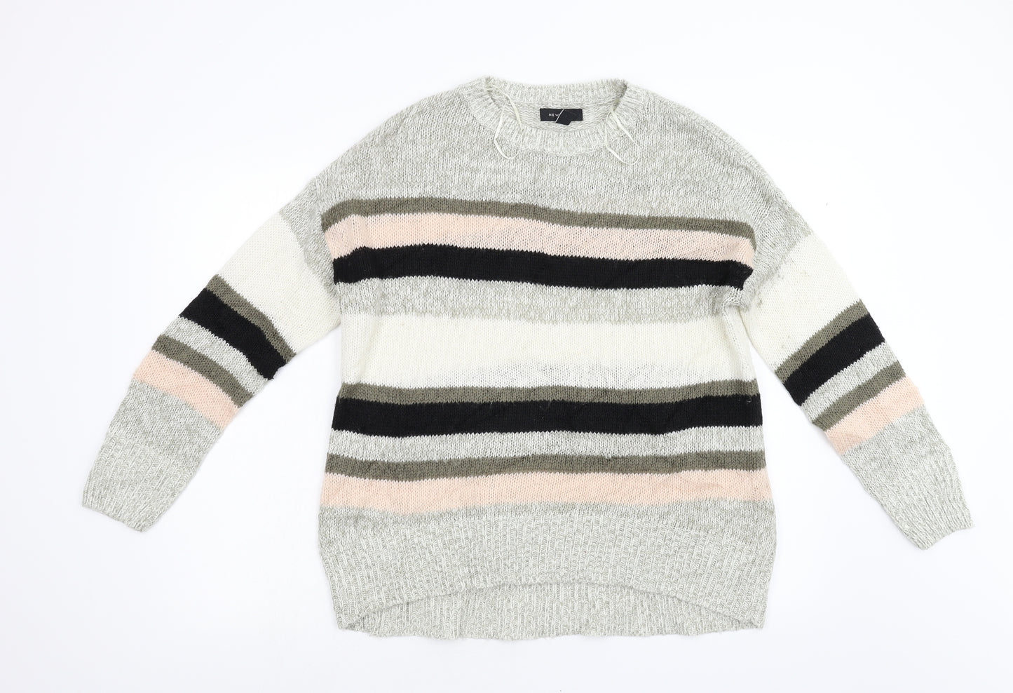 New Look Womens Multicoloured Striped Knit Pullover Jumper Size M