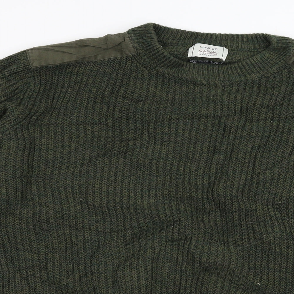 George Mens Green  Knit Pullover Jumper Size L