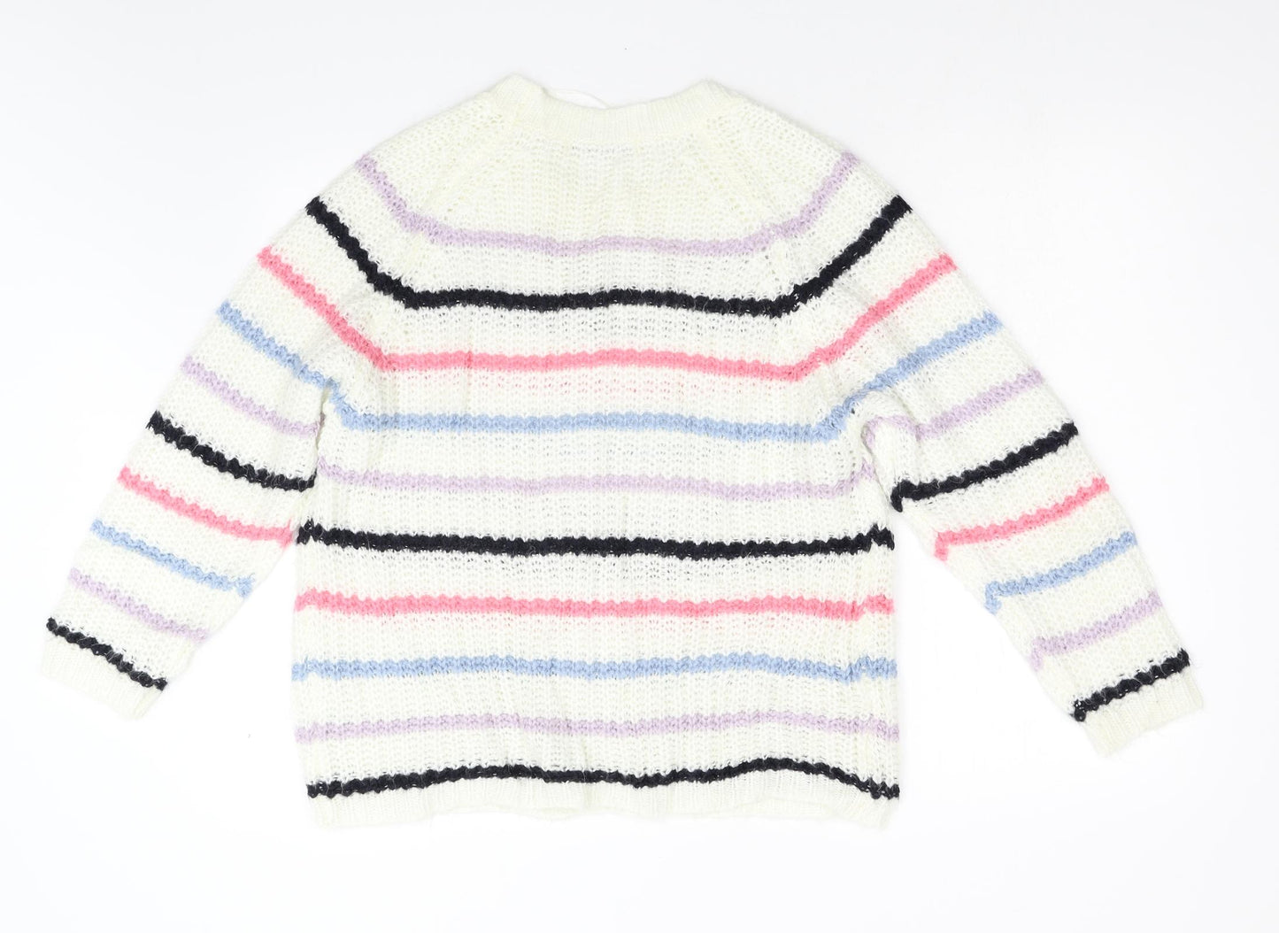 George Womens Multicoloured Striped Knit Pullover Jumper Size L
