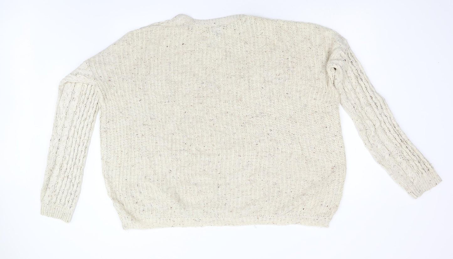 Primark Womens Beige  Knit Pullover Jumper Size 16