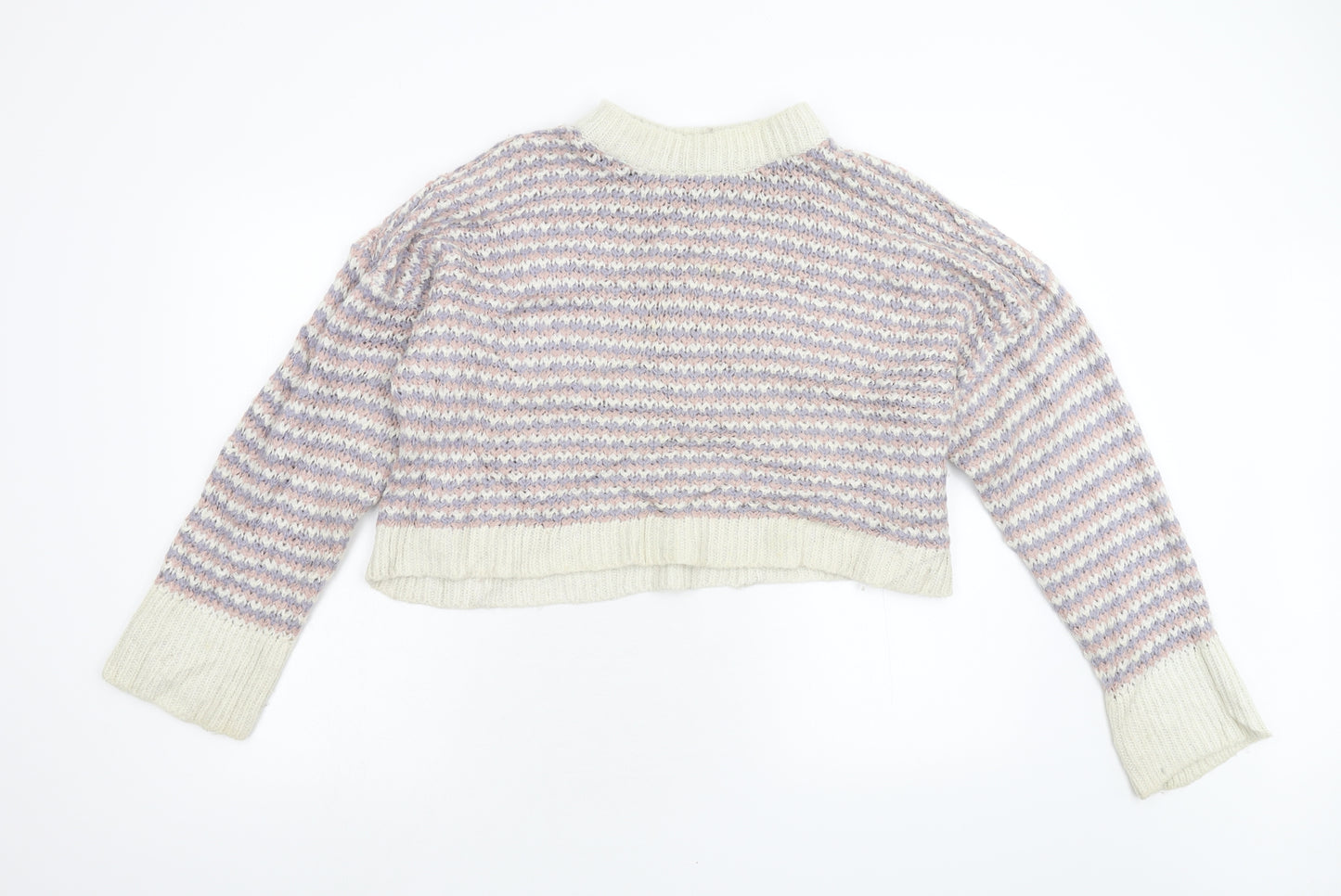 Topshop Womens Multicoloured Striped Knit Pullover Jumper Size L