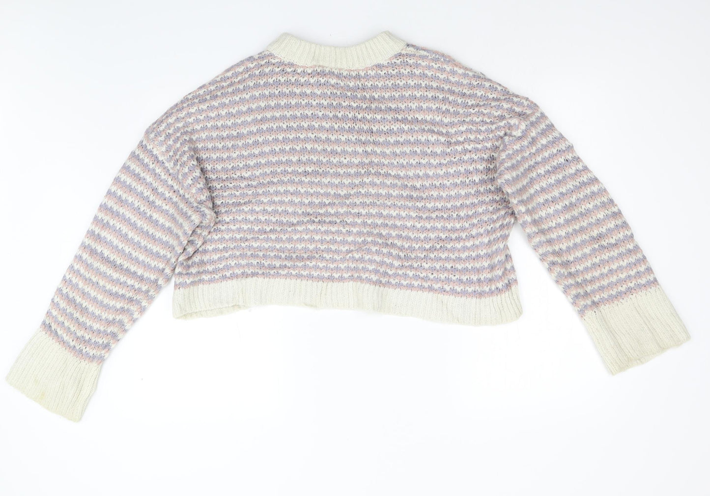 Topshop Womens Multicoloured Striped Knit Pullover Jumper Size L