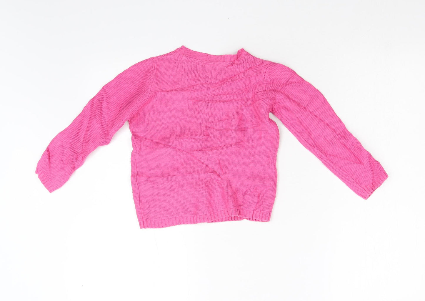 TU Girls Pink Floral Knit Cardigan Jumper Size 3-4 Years