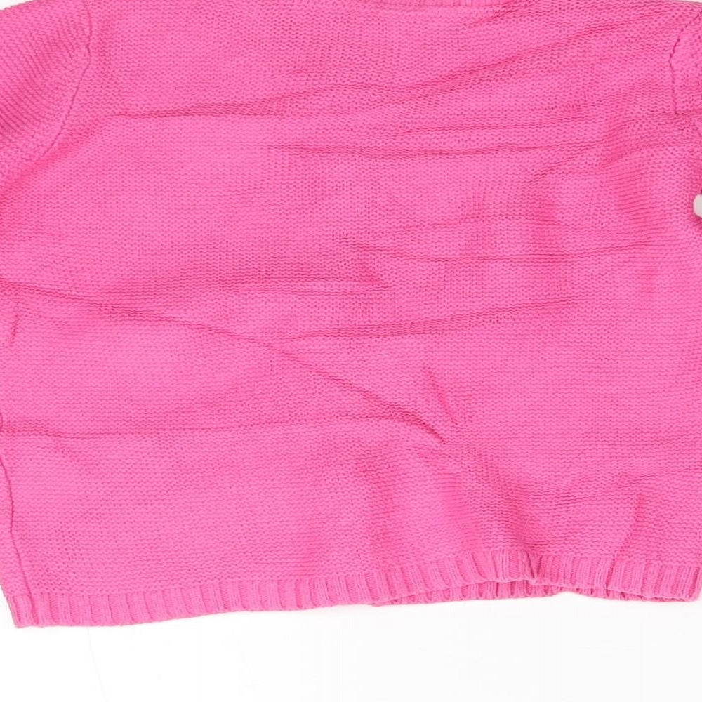 TU Girls Pink Floral Knit Cardigan Jumper Size 3-4 Years