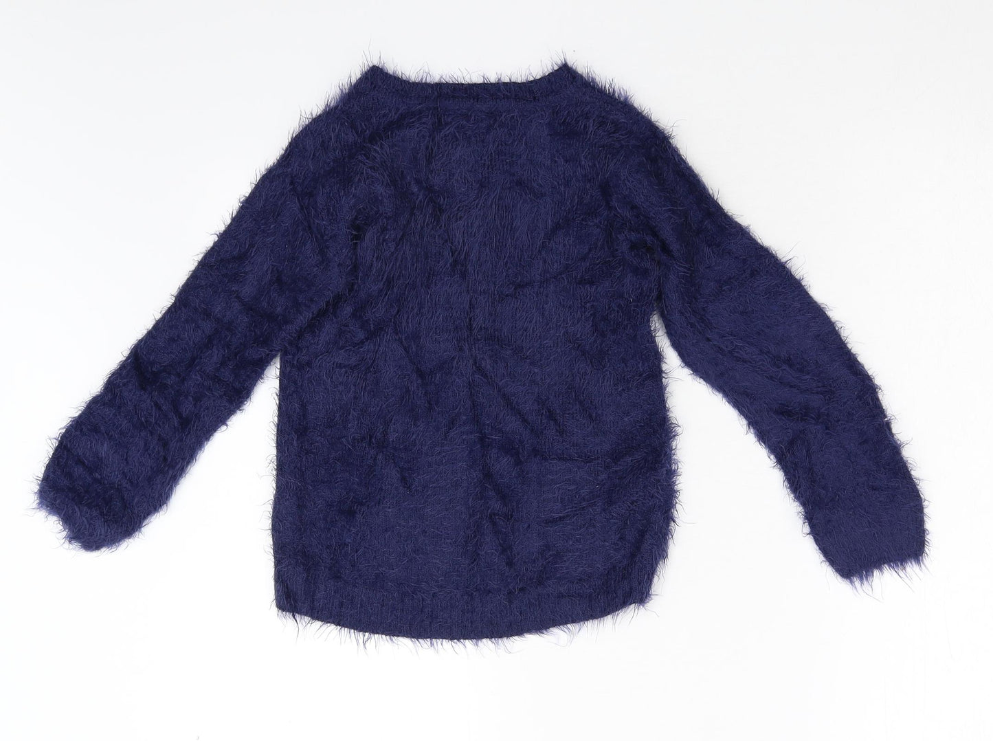 TU Girls Blue  Knit Pullover Jumper Size 7 Years  - Christmas