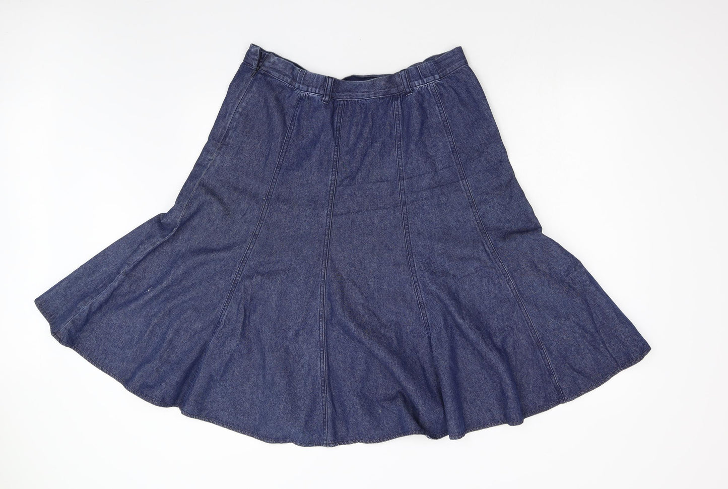 M&S Womens Blue   Flare Skirt Size 14