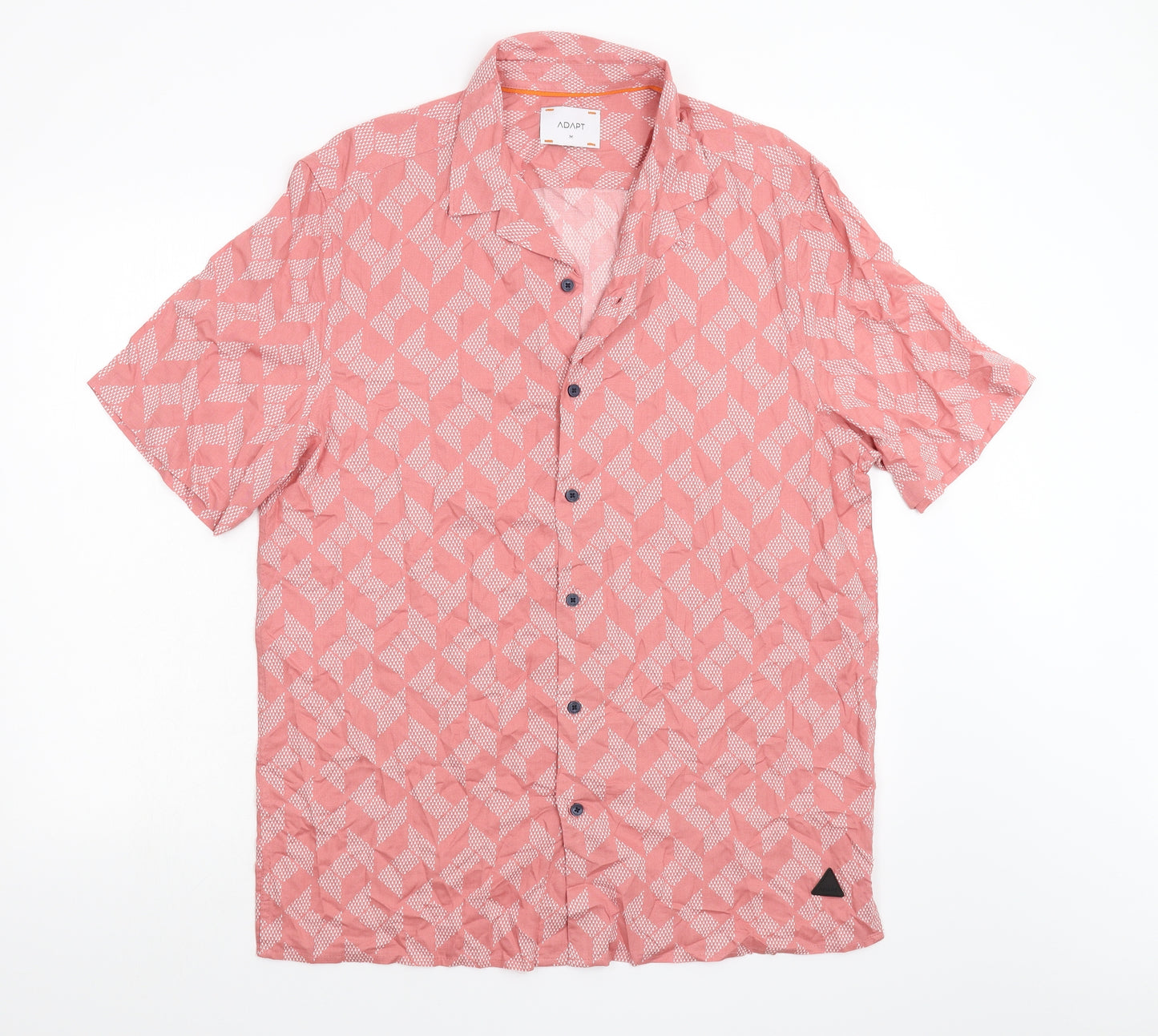 George Mens Pink Geometric   Button-Up Size M