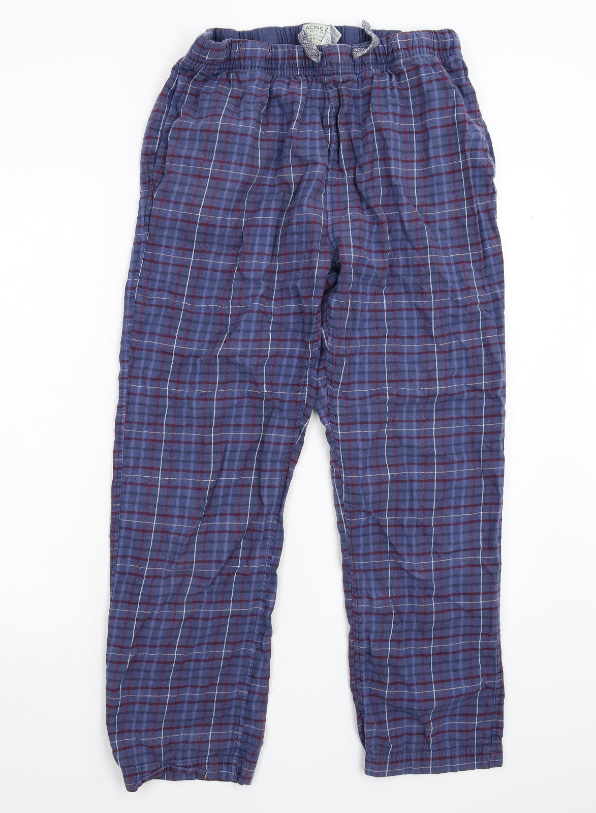 Racing Green Mens Blue Check   Pyjama Pants Size L