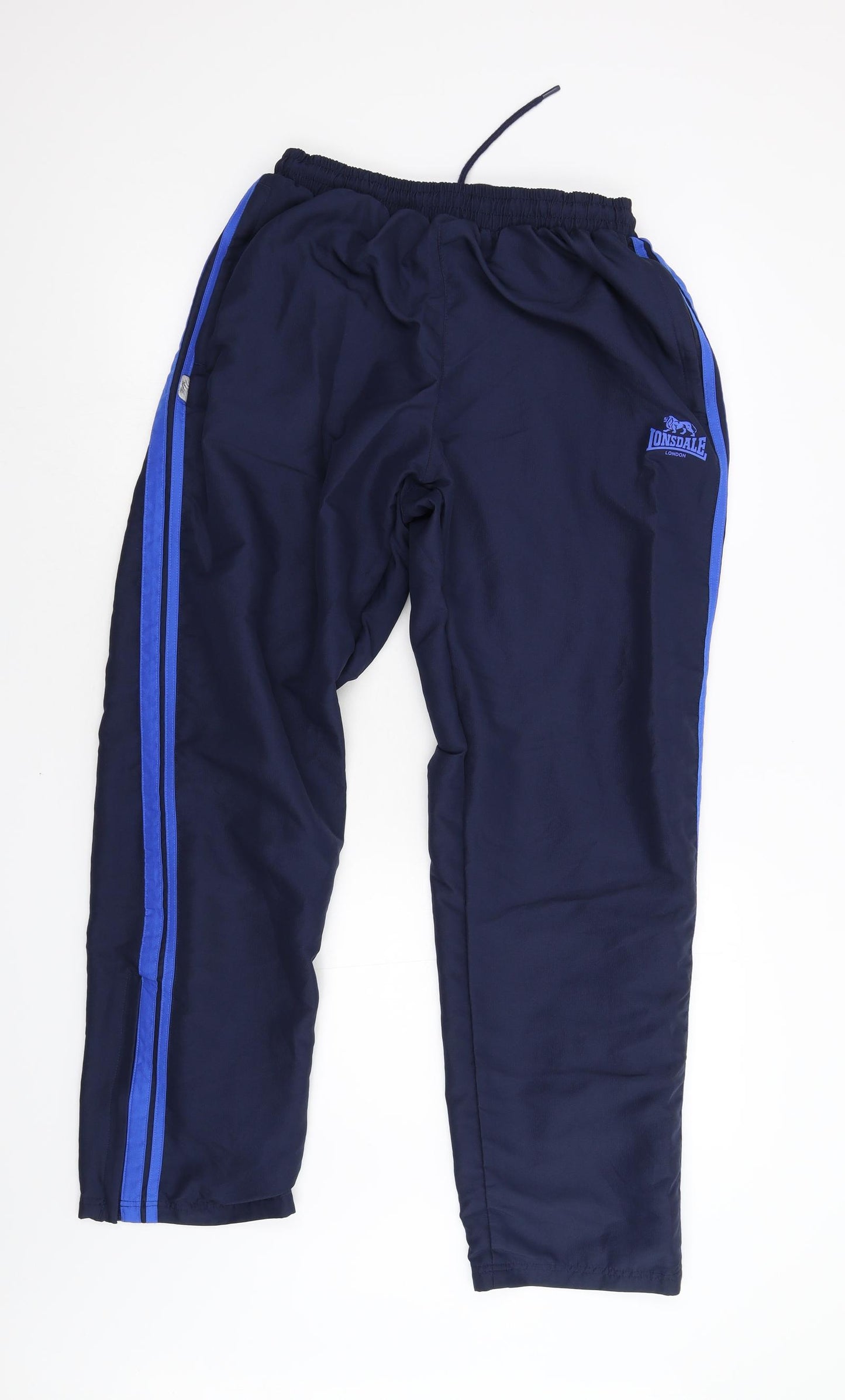 Lonsdale Mens Blue Striped  Sweatpants Trousers Size M L31 in